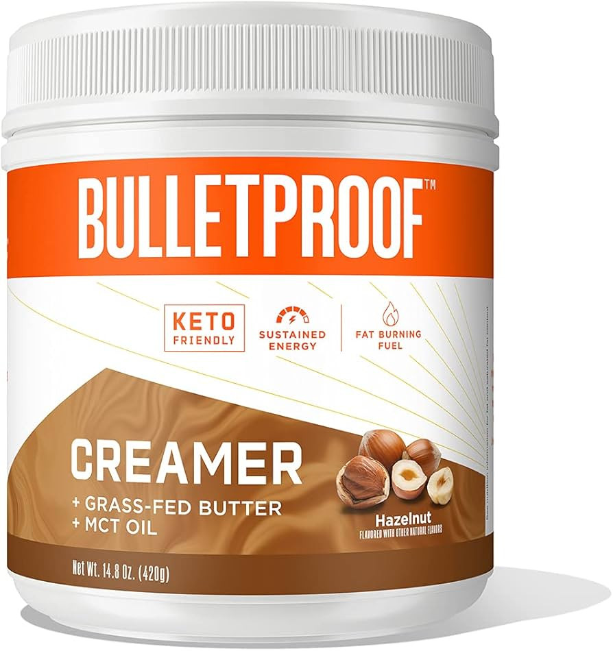 Bulletproof Hazelnut Creamer, 14.8 Ounces, Keto Coffee Creamer with MCT Oil and Grass-Fed Butter | Amazon (US)