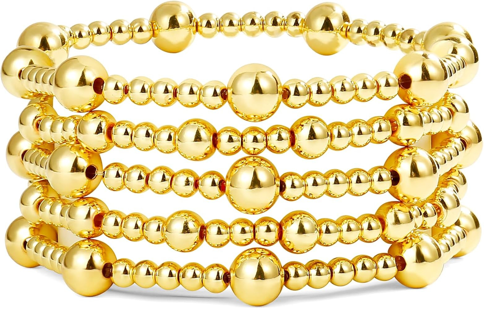 Faux Pearl Bracelet Set for Women Beaded Stretch Strand Bracelets for Gifts For Bestfriends, Coup... | Amazon (US)