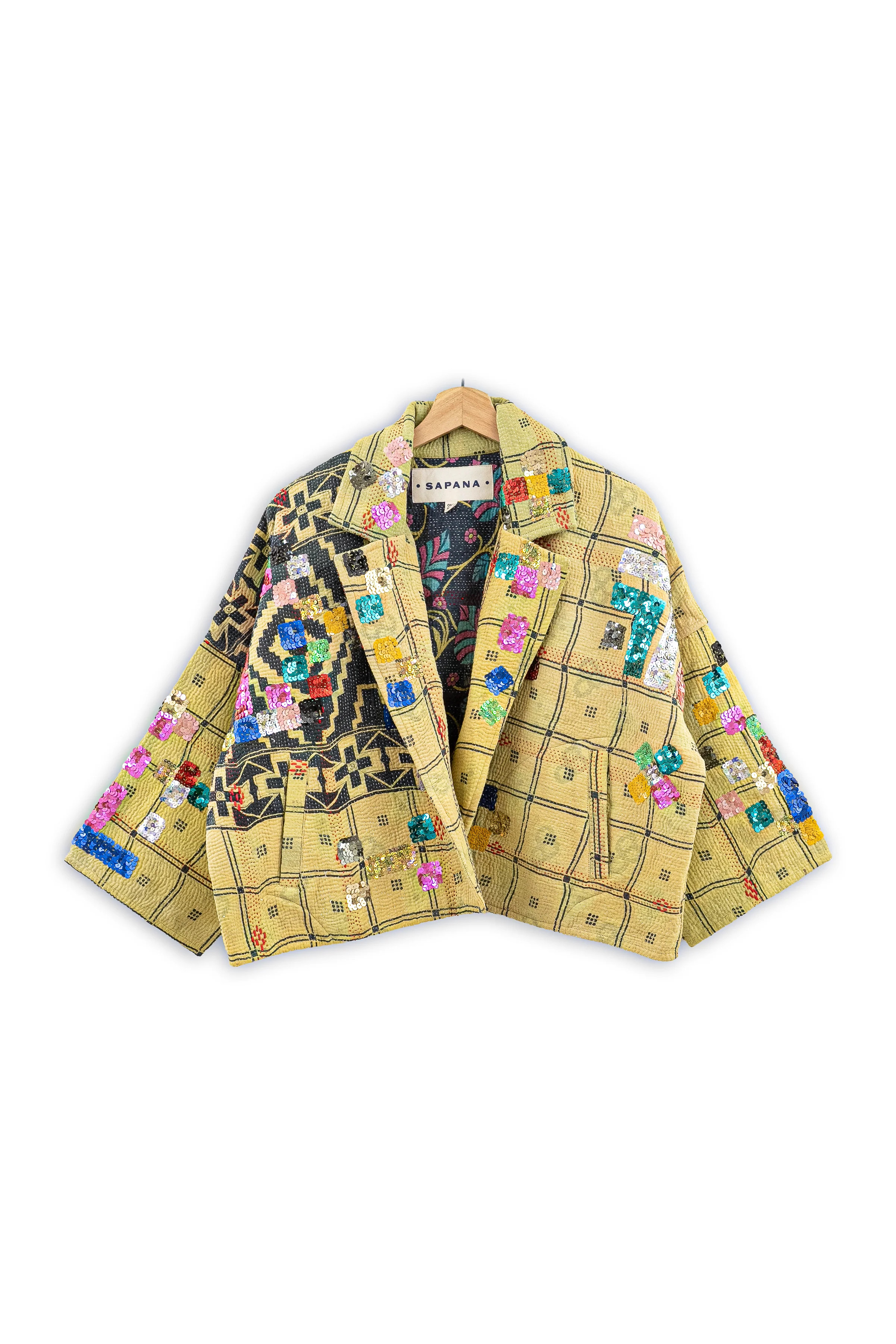 Vintage Kantha Blanket Coat The Round Top Blanket Coat | Sapana