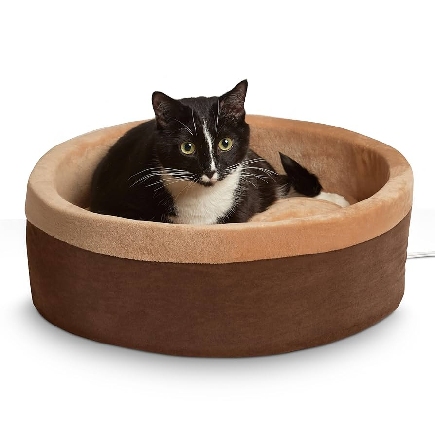 K&H Pet Products Thermo-Kitty Bed Heated Cat Beds for Large Indoor Cats & Dogs, Calming Warming P... | Amazon (US)