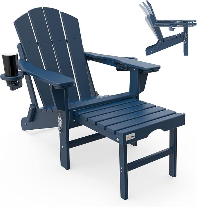 Mdeam Adjustable Backrest Adirondack Chair Folding Patio Lawn Outdoor Fire Pit Chairs Adirondack ... | Amazon (US)