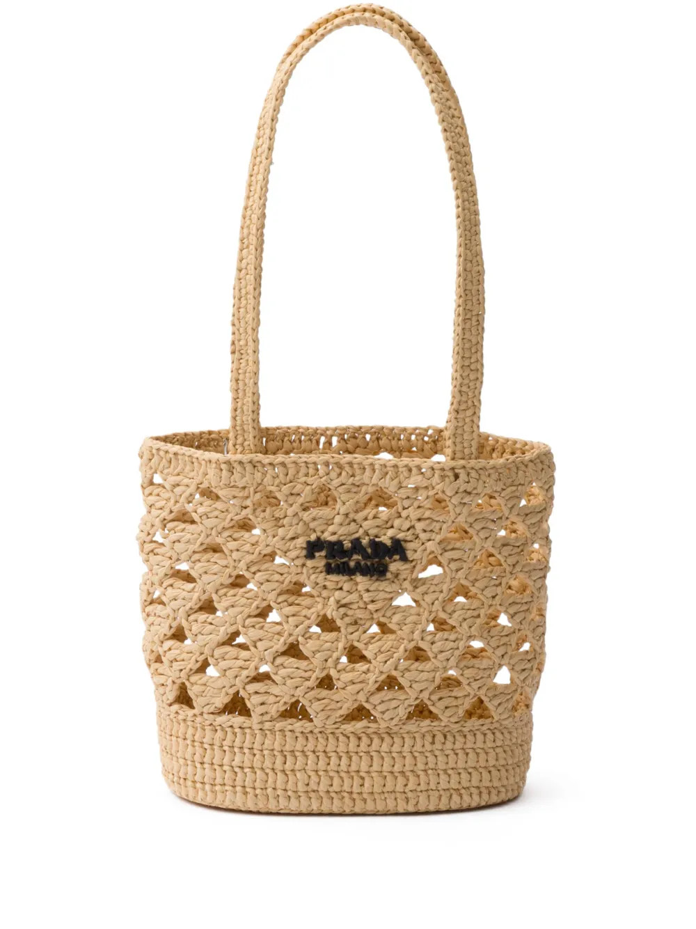 Prada logo-embroidered Crochet Shoulder Bag - Farfetch | Farfetch Global