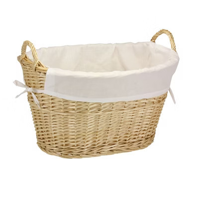 Wicker Laundry Basket with Handles, Handwoven Willow, Removable and Washable Liner, Great for Carrying Laundry or Storing Linens | Target