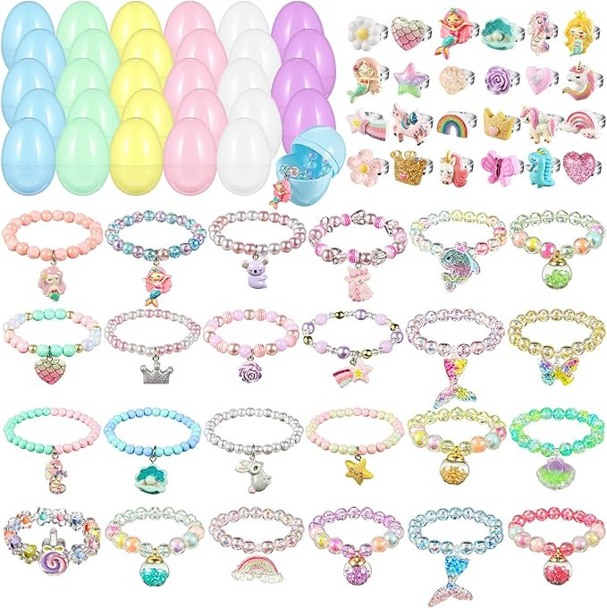 24 Set Easter Eggs Filled with Jewelry, Princess Easter Eggs Plastic Easter Eggs Filler Easter Gi... | Amazon (US)