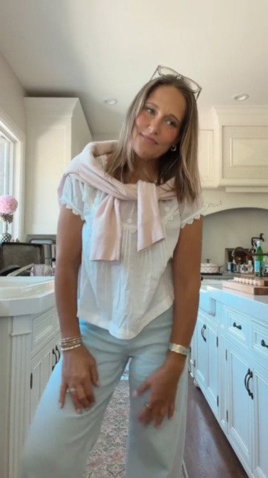 I am loving this feminine, dainty blouse. The details are so pretty, and it pairs beautifully with my pink cashmere sweater. This is such a sweet combination for spring, summer, or any day you want something soft and pretty.

#LTKootd #LTKgrwm #LTKdayinmylife