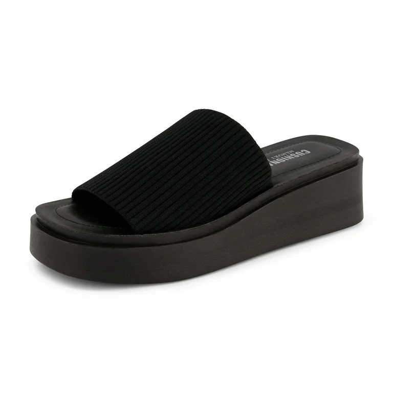 CUSHIONAIRE Women's Pim Knit Platform Sandal with +Memory Foam - Walmart.com | Walmart (US)
