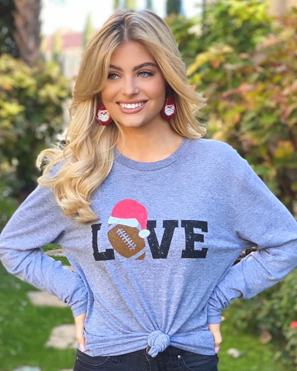 LOVE Christmas Football Long-Sleeve Tee | Live Love Gameday®