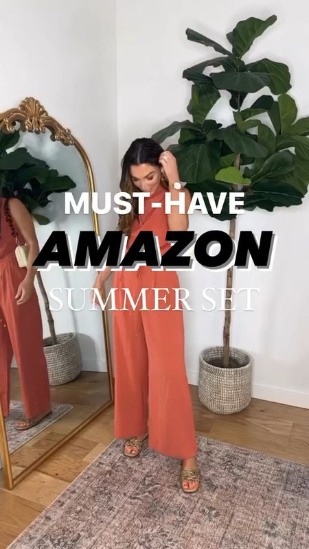 #amazon #resortwear #datenight 
Wearing size small in this! The set is so good and can be styled seperately, so two pieces for the price of one! Also, the pants so stretchy and comfy! 

#LTKstyletip #LTKfindsunder50 #LTKtravel
