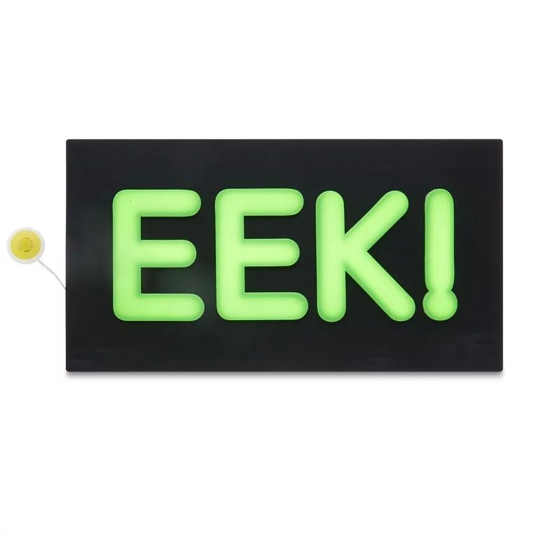 Halloween Black MDF EEK! LED Wooden Sign Decoration, 12 in x 2 in x 6.3 in, by Way To Celebrate | Walmart (US)