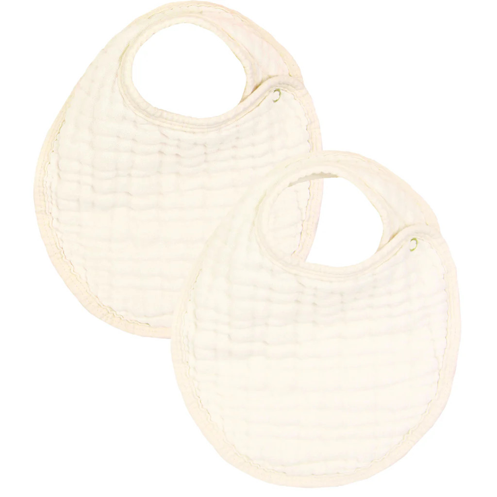 Cloud Muslin™ Bib 2 Pack - Cream | Lou Lou & Company