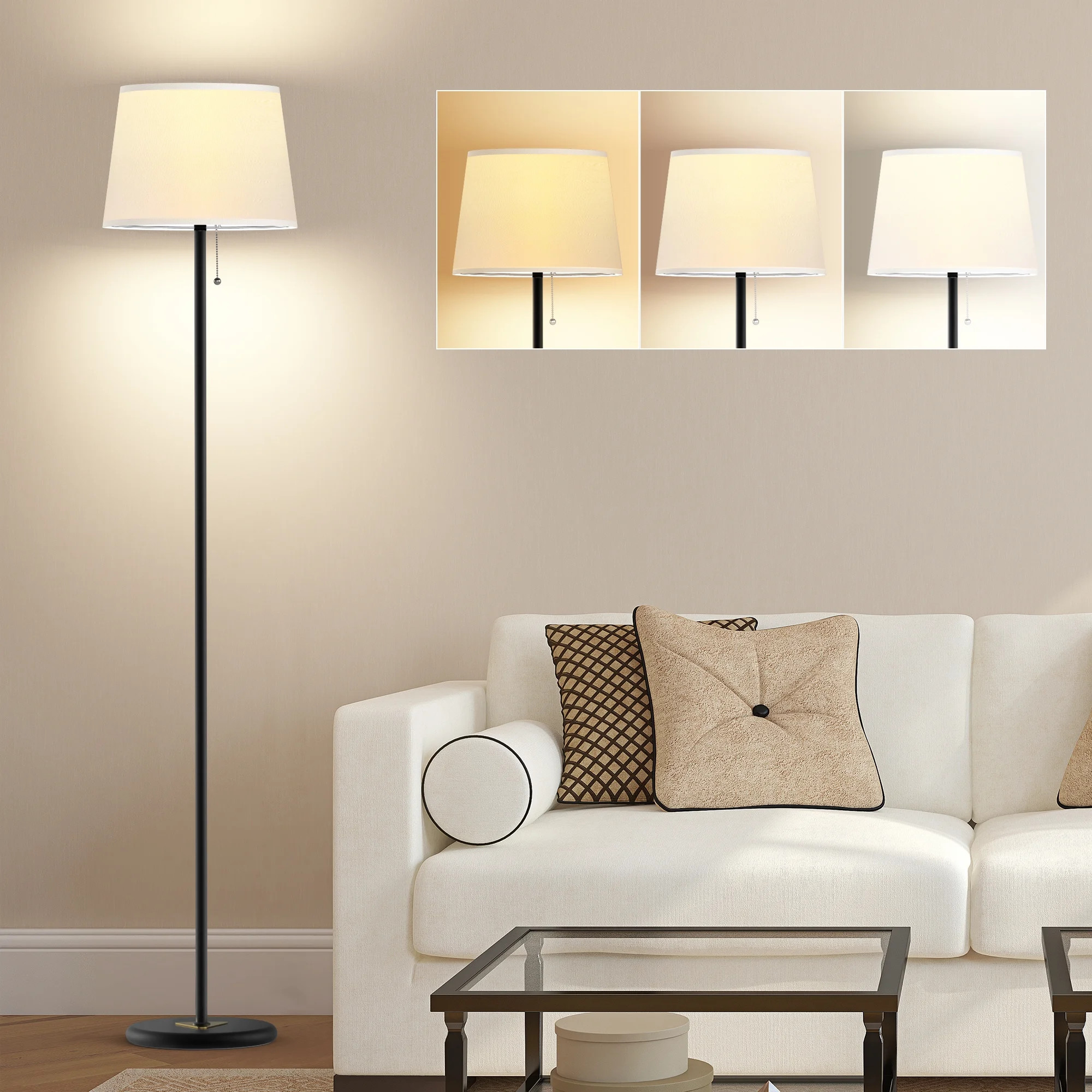 61.5'' Traditional Floor Lamp with 3 Color Temperatures and 9W Bulb Included | Walmart (US)