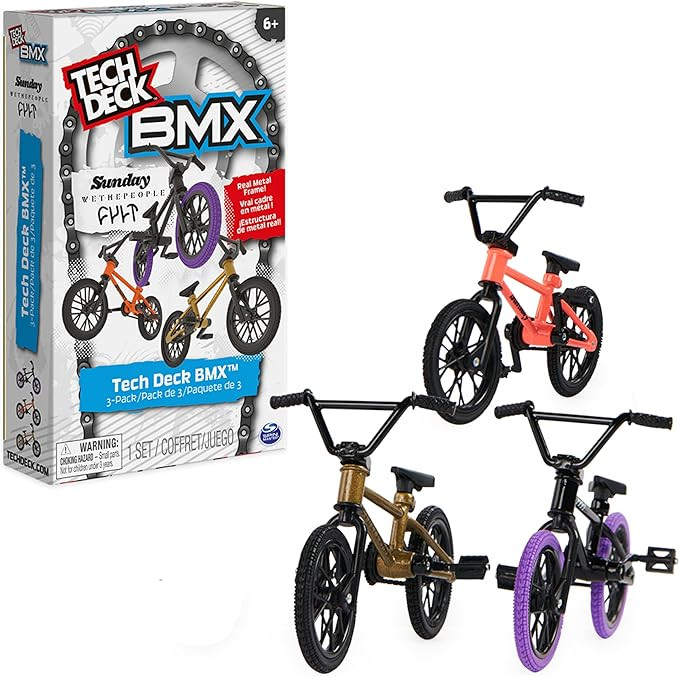 Tech Deck, BMX Finger Bike 3-Pack, Collectible and Customizable Mini BMX Bicycle Toys for Collect... | Amazon (US)