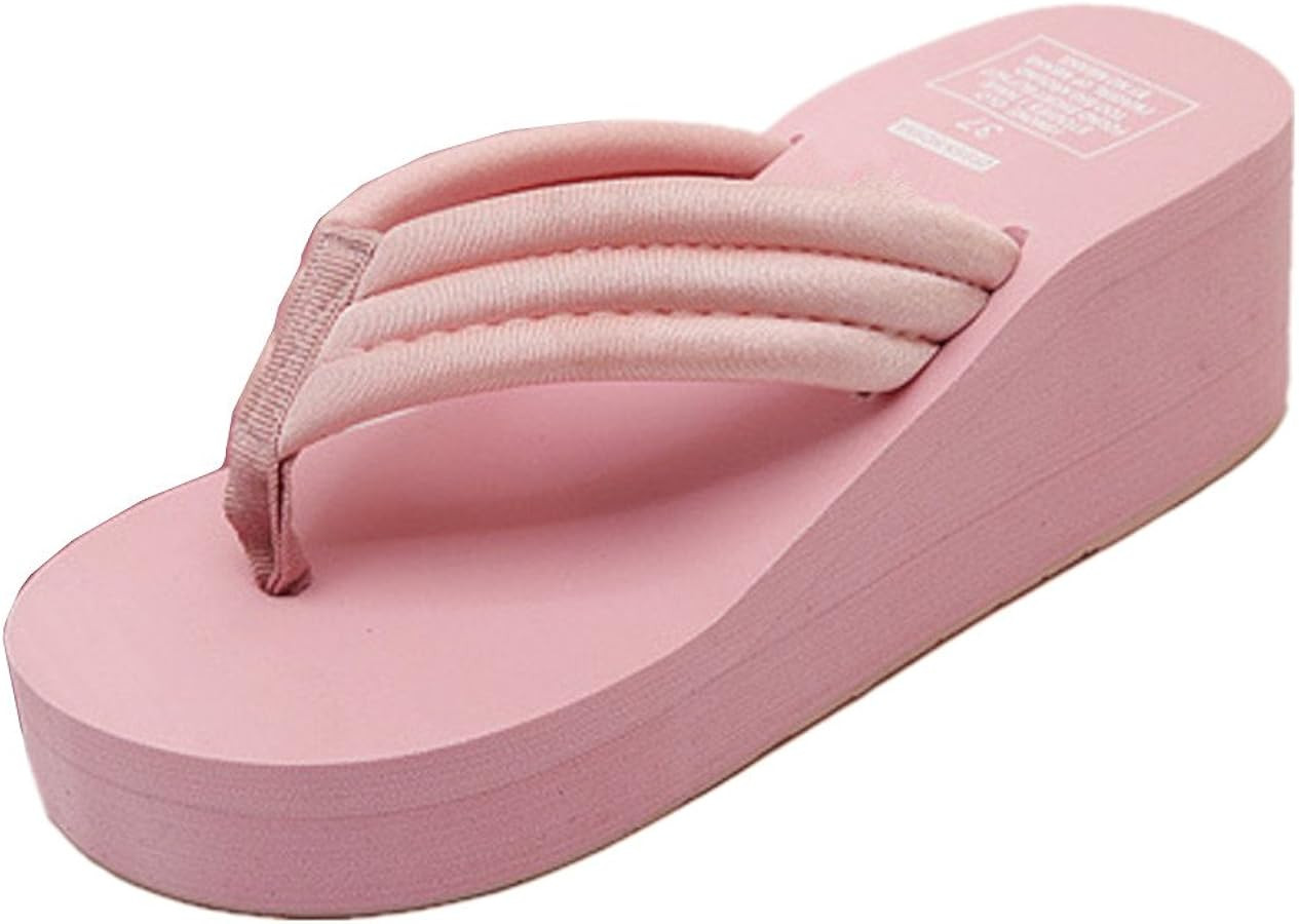Womens High Wedge Beach Sandals Summer Thong Flip Flops Platform | Amazon (CA)