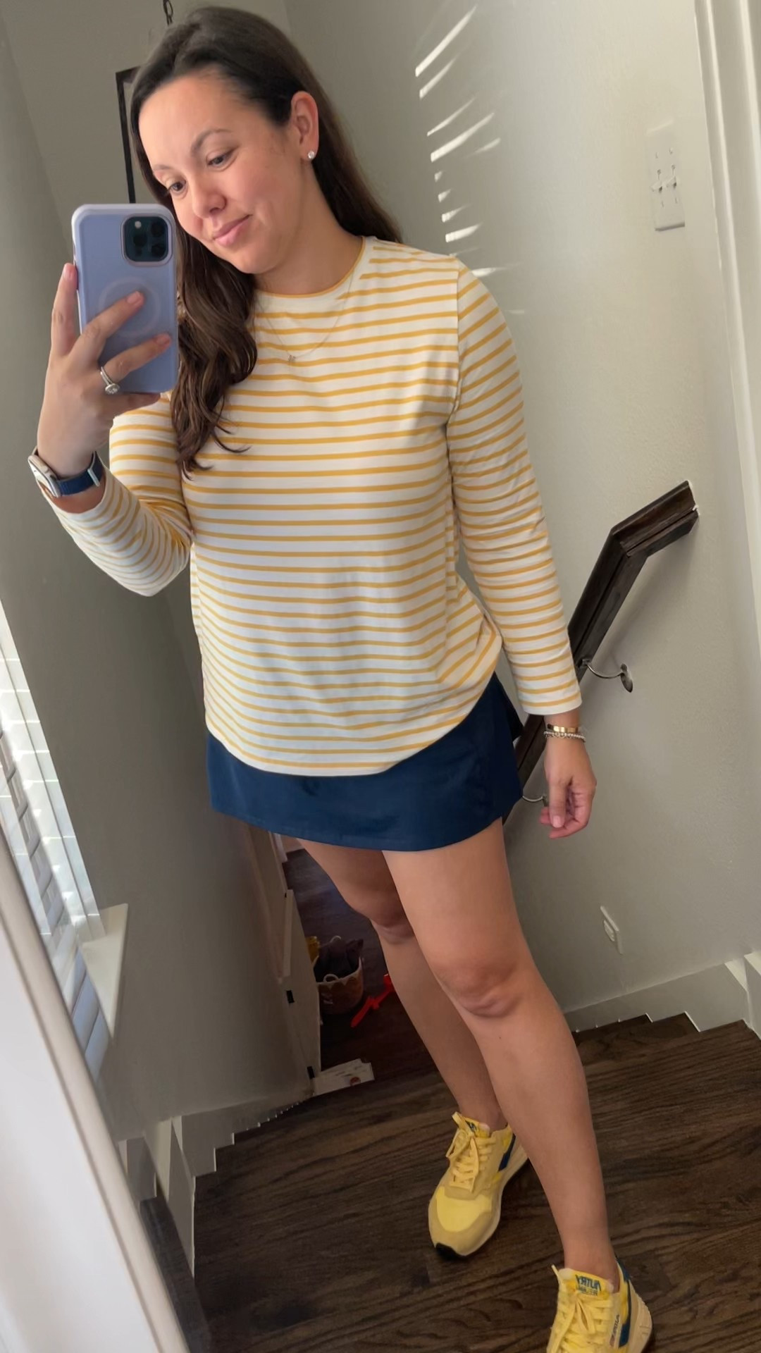 Love a great striped tee. Athleisure or dressed up with denim or cords. Sized up to a medium for a loose fit. 100% Peruvian cotton. Autry sneakers, true to size. For Alice walk use code GIMME10 

#LTKFindsUnder100