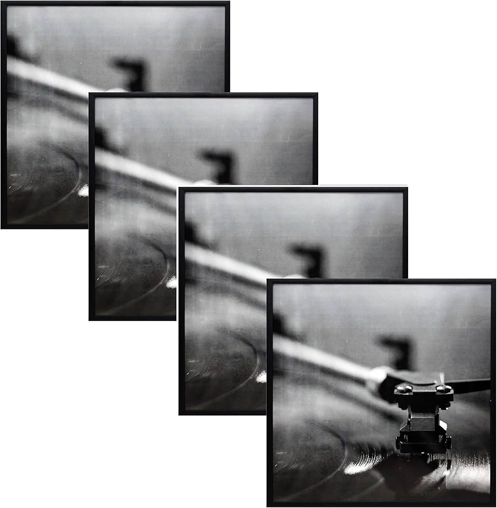 Black Music Album Frame - Made To Display Vinyl LP Album Covers 12.5" x 12.5" - Four Frames - Han... | Amazon (US)