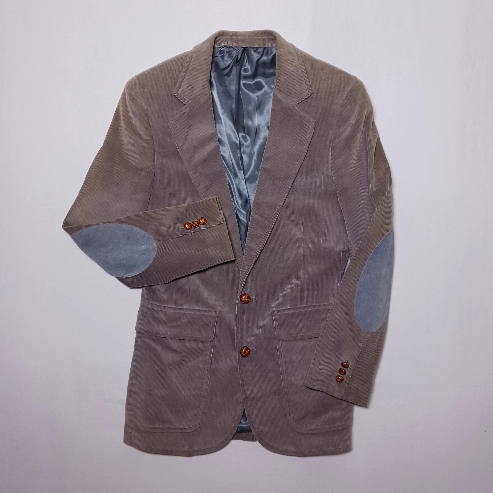 Vintage Loft & Brownstone Mens Corduroy Blazer 36R Gray Elbow Patch | eBay | eBay US