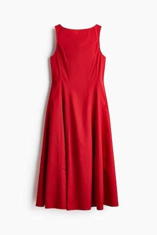 H & M - Cutout Twill Dress - Bright Red | H&M (US + CA)