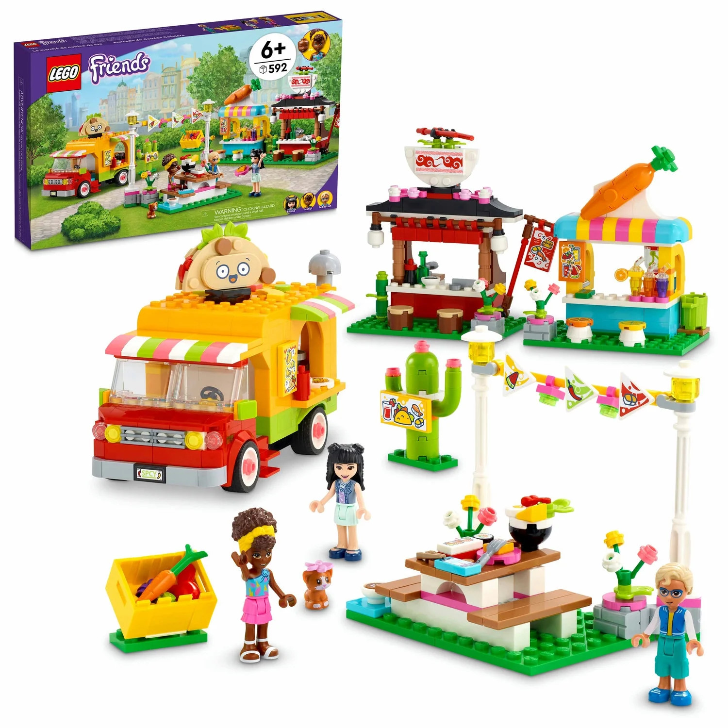 LEGO Friends Street Food Market 41701; New Food-Play Building Kit Promotes Imaginative Play; Incl... | Walmart (US)