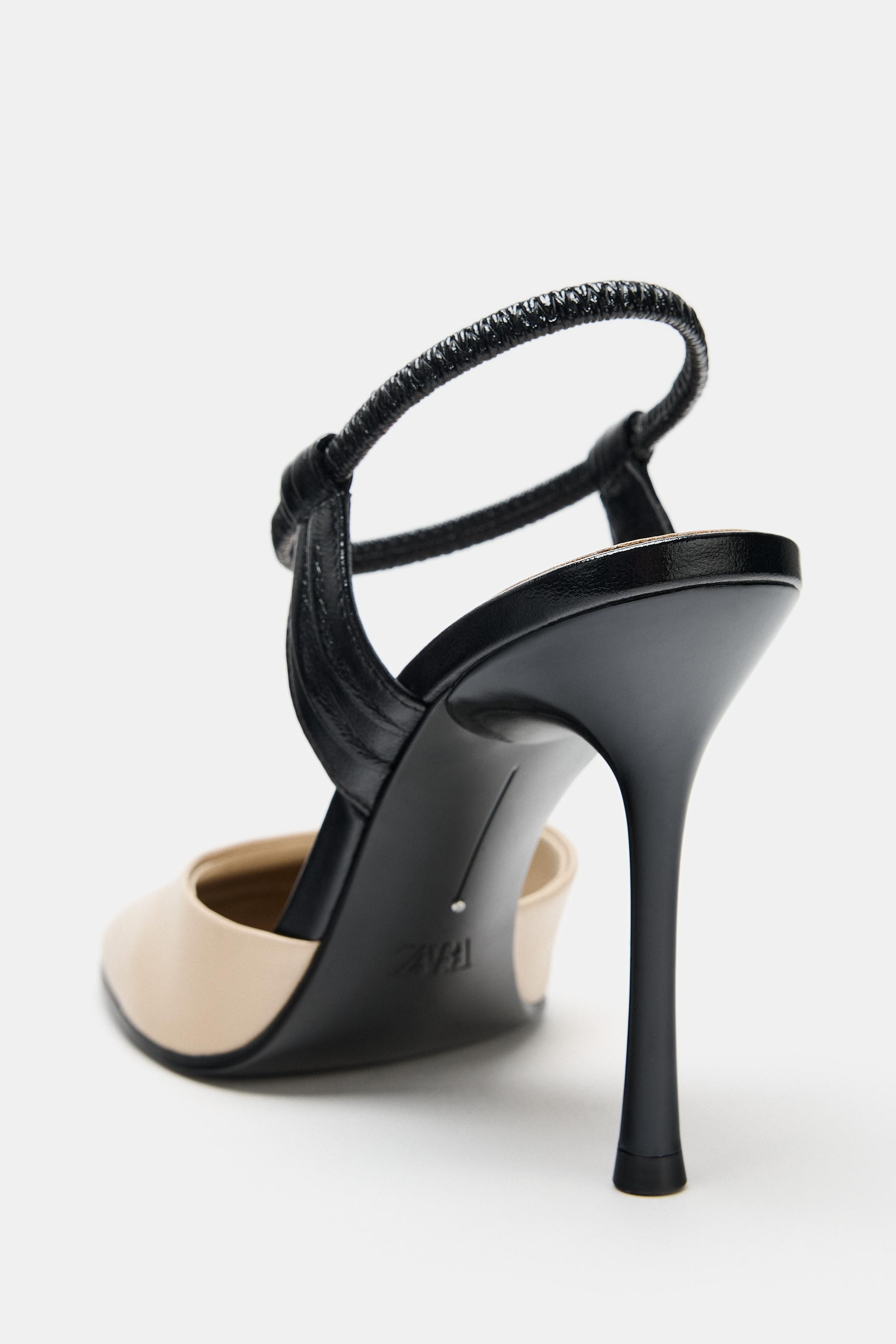 LEATHER SLINGBACK HEELS | Zara US
