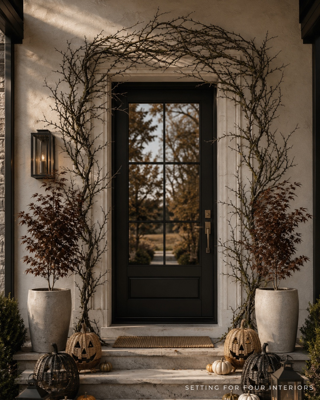 Neutral elevated Amazon Halloween Porch Decor!
Front door wreath, pumpkins, terracotta, faux burgundy tree, plum, black, beige, planter, exterior wall sconce light, outdoor rug, front door mat, garland, branch, spooky, elegant, Pottery Barn style, Restoration Hardware style,

#LTKhome #LTKsale #LTKfall