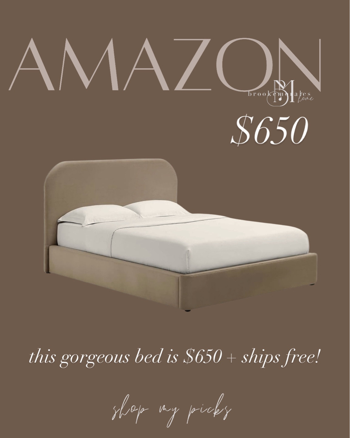 Upholstered bed frame only $650! 🚨Free shipping 

#LTKHome #LTKSeasonal #LTKStyleTip