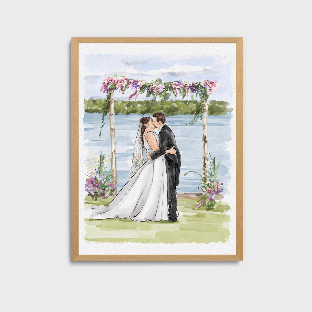 Custom Watercolor Portrait From Photo, Handpainted Wedding Venue Portrait, Family Portrait Painti... | Etsy (US)