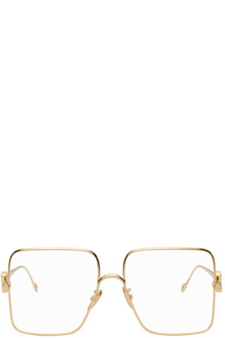Gold Oversized Hexagonal Glasses | SSENSE