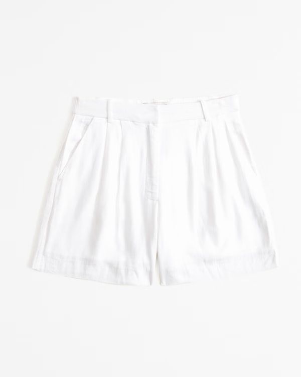 Women's A&F Sloane Tailored Linen-Blend Short | Women's Bottoms | Abercrombie.com | Abercrombie & Fitch (US)