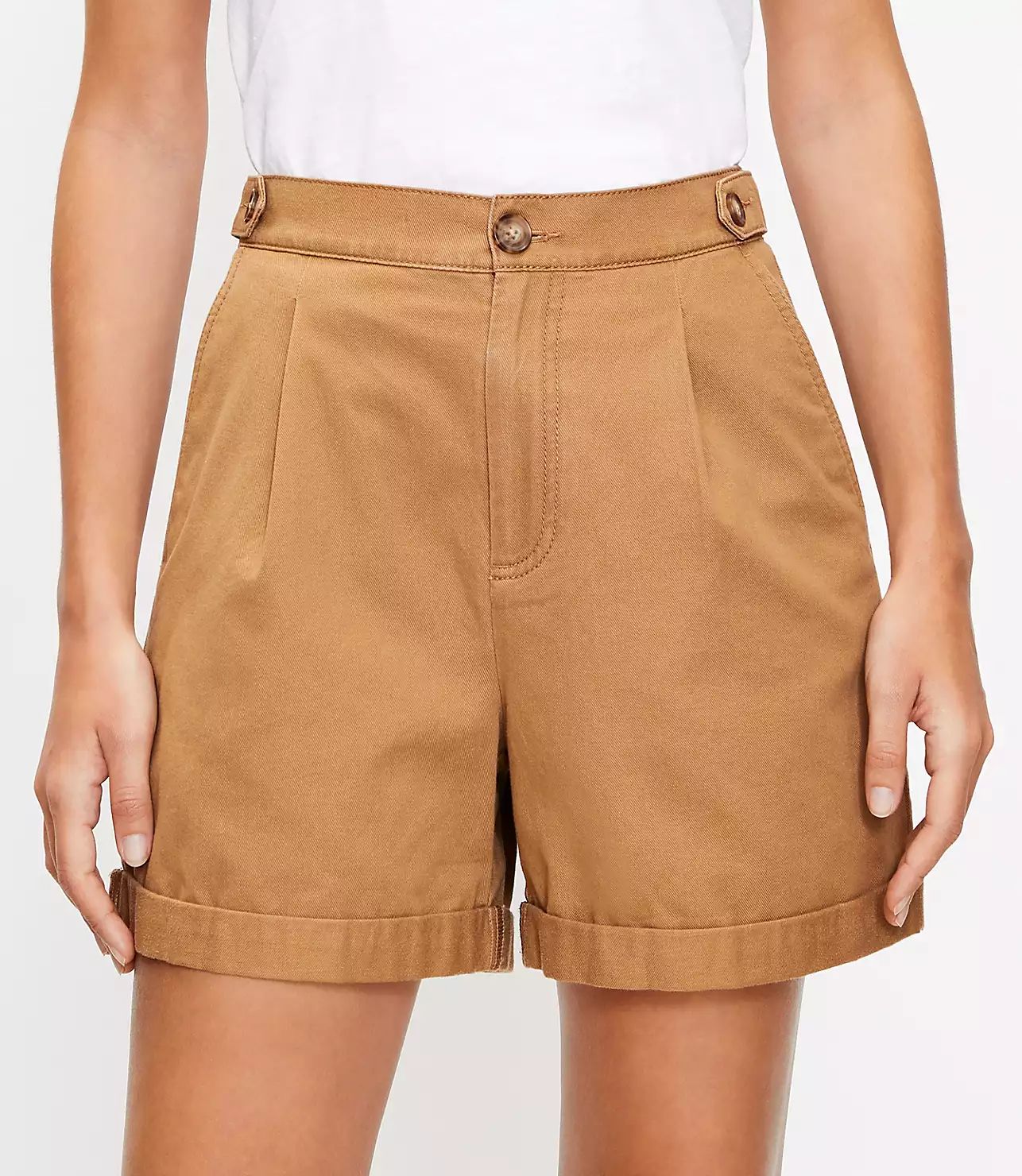 Petite Pull On Shorts in Twill | LOFT