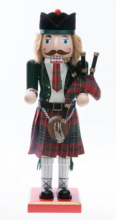 Clever Creations Green Scottish Bagpiper 14 Inch Traditional Wooden Nutcracker, Festive Christmas... | Amazon (US)