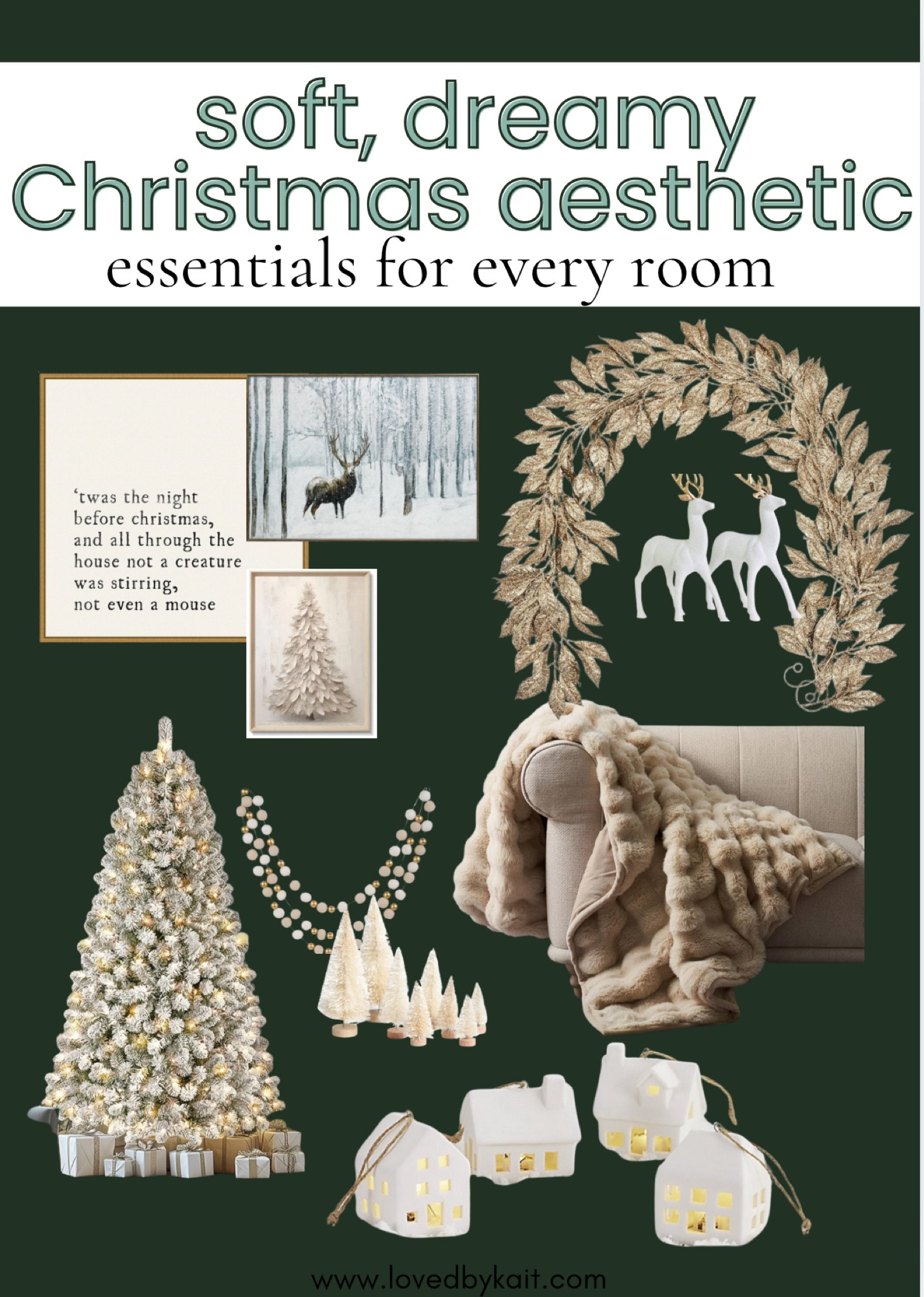Create a winter wonderland in your home with white Christmas tree decorations! These ideas add a snowy, magical touch that’s perfect for a cozy holiday aesthetic. Great for anyone who wants a festive yet elegant look this season. Shop now to bring a touch of winter beauty to your home! Classic Christmas, white reindeer, which Christmas tree, white garland, cozy blanket 

#LTKHoliday #LTKSeasonal #LTKHome