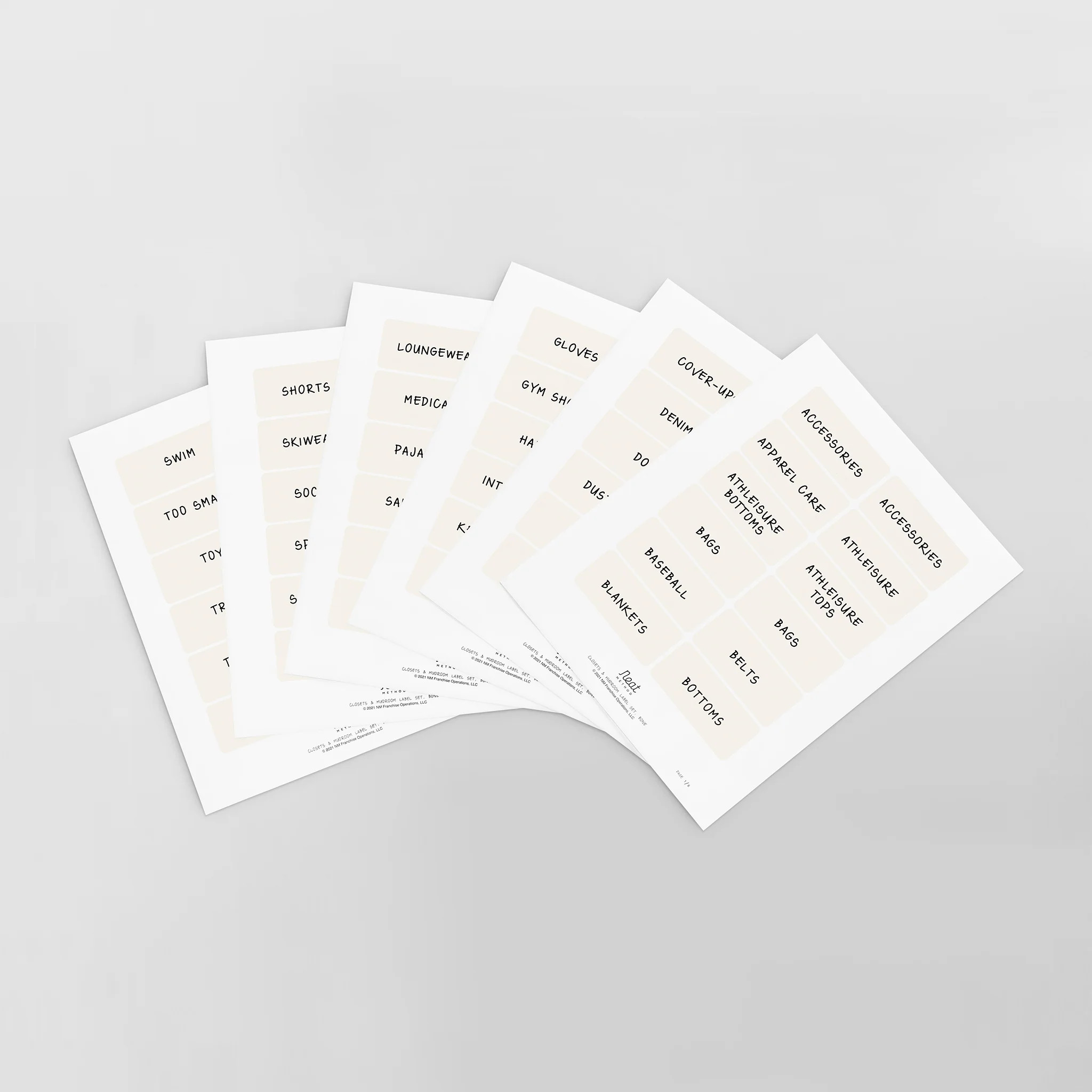 Closets & Mudroom Label Set - Bone | NEAT Method