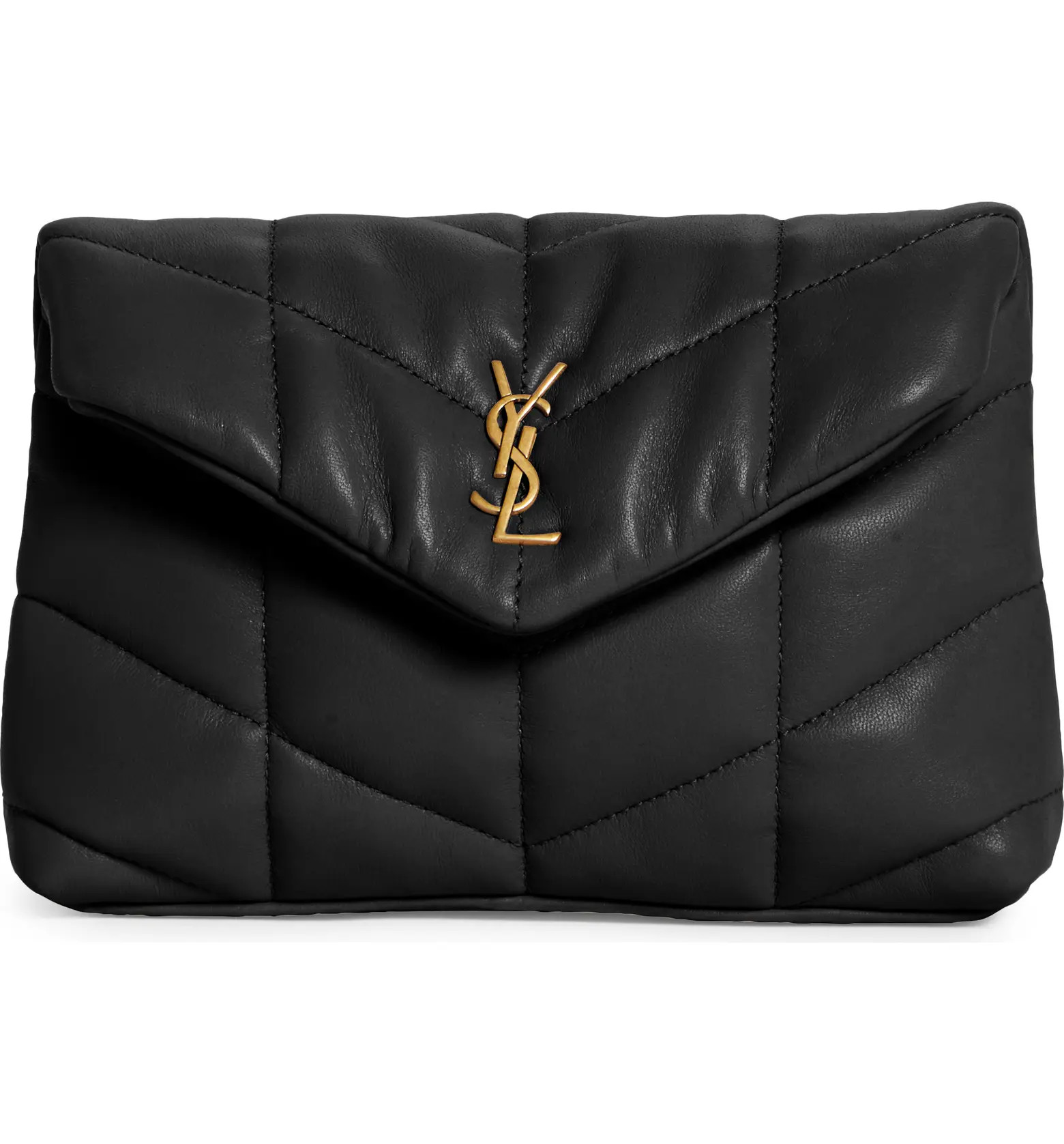 Small Lou Leather Puffer Clutch | Nordstrom