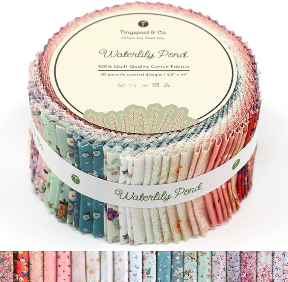 Tinyspool & Co. Jelly Roll Fabric Strips for Quilting, Crafting, and Sewing, 40 Strip Assorted Bu... | Amazon (US)