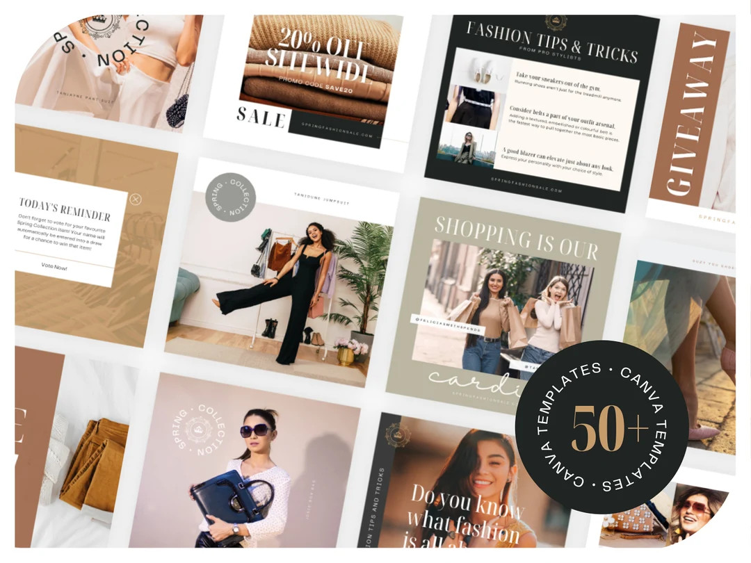 Fashion Boutique Instagram Templates, Fashion Blogger Templates, Retail Business Social Media Tem... | Etsy (US)