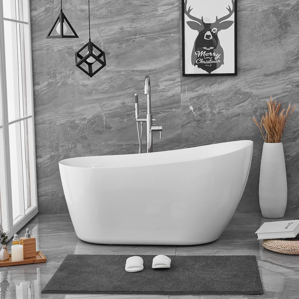 Amelia Freestanding Soaking Bathtub - 54" | West Elm (US)