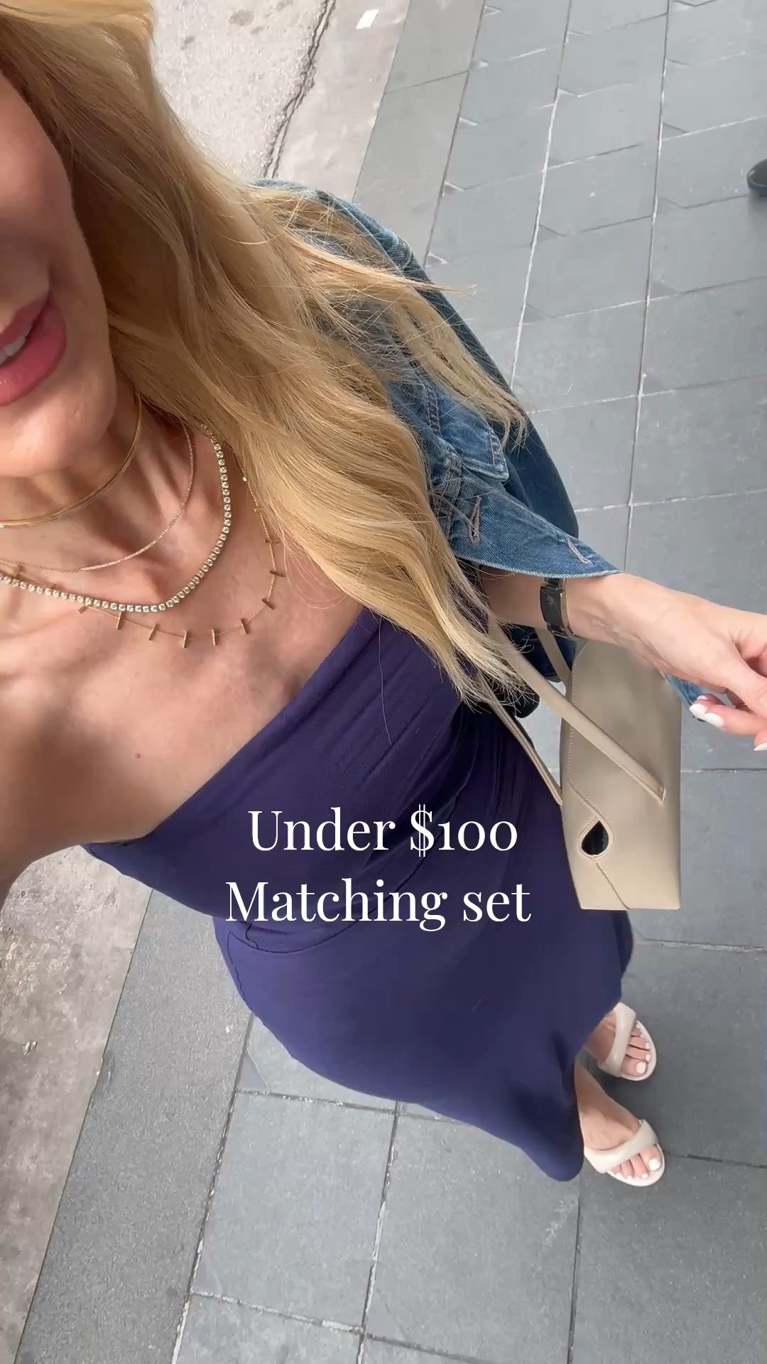 Effortless night-out outfit 🤍 This navy 2-piece set is under $100, super soft, and has the prettiest side slit that instantly elevates the look ✨ I’m wearing an XS and it fits TTS

#LTKdayinmylife #LTKootd #LTKgrwm
