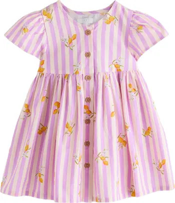 NEXT Kids' Stripe Cotton Button Front Dress | Nordstrom | Nordstrom