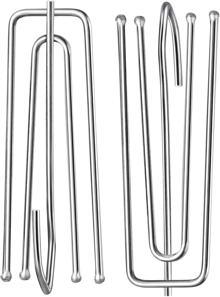 Curtain Pleat Hooks, Sopito 60PCS Stainless Steel Pinch Pleat Curtain Hooks 4 Prongs Drapery Hook... | Amazon (US)