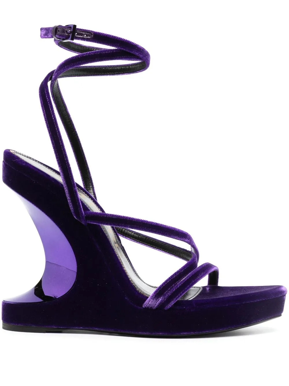 TOM FORD 130mm Wedge Velvet Sandals | Purple | FARFETCH | Farfetch Global