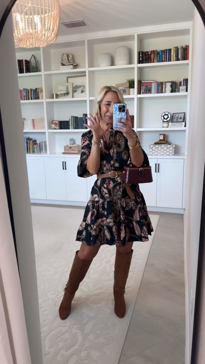 Walmart - new dresses. V Neck Mini Dress w/ Flutter Sleeves - size XS. $24.98. 3 colors. Buckle Tall Boots - TTS. $46.98. 2 colors. 
#LTKOver40#LTKSeasonal#LTKPetite