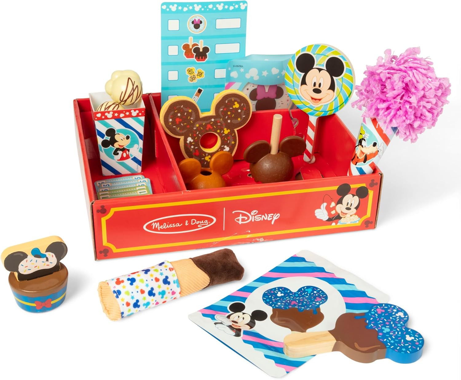 Melissa & Doug Disney Snacks & Popcorn Wooden Play Food Set – 24 Pieces | Mickey Mouse, Minnie, Wooden Toy for Boys and for Girls 3+ - FSC Certified | Amazon (US)