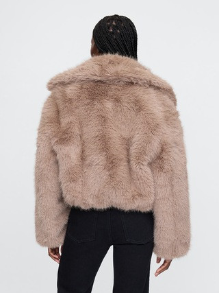 Cropped Faux Fur Jacket | Gap (US)