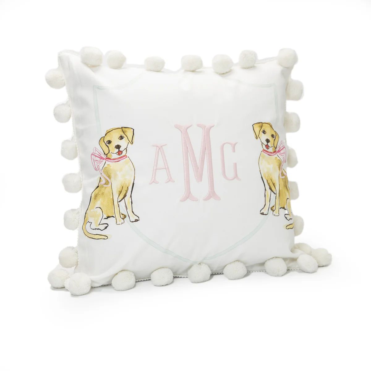 Retriever with Pink Bow Pillow | Over The Moon Gift