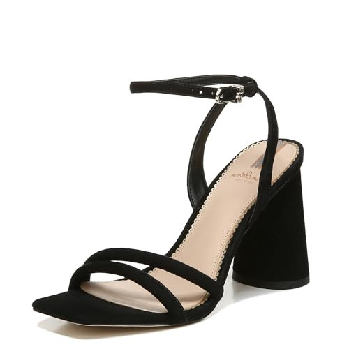Sam Edelman Women's Kia Heeled Sandal, Black Suede, 9.5 | Amazon (US)
