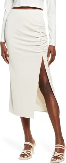 Ruched Knit Midi Skirt | Nordstrom