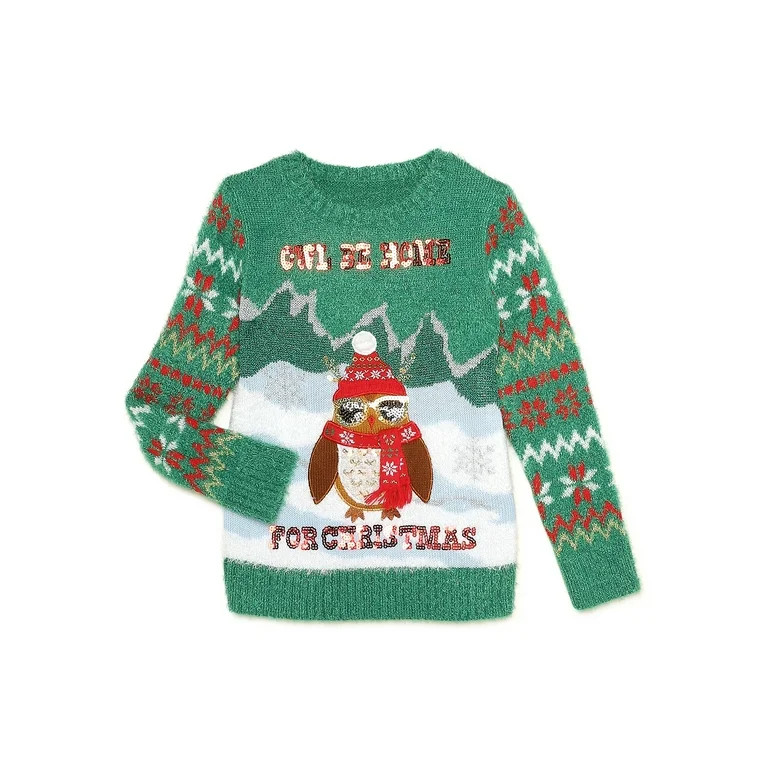 Holiday Time Girls Christmas Sweater, Sizes 4-18 & Plus | Walmart (US)
