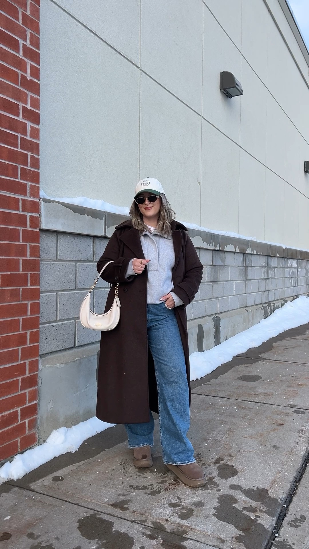 Casual winter ootd! Wearing my usual size L in the chocolate brown wool blend coat & perfect white tee. Linked this year’s version of my quarter snap sweatshirt, also wearing L. Wearing 32 in my fave Abercrombie jeans. Ugg style platform boots are Amazon and such good quality, I’m usually a 9.5-10 and wear a 10.


#LTKcanada #LTKwinter #LTKmidsize