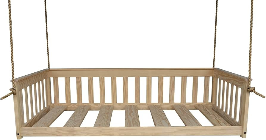 A&L Furniture VersaLoft Amish-Made Pine Twin Mission Swingbed with Rope, Unfinished | Amazon (US)