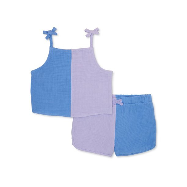 Wonder Nation Girls Top and Short Set, 2-Piece, Sizes 4-18 & Plus | Walmart (US)